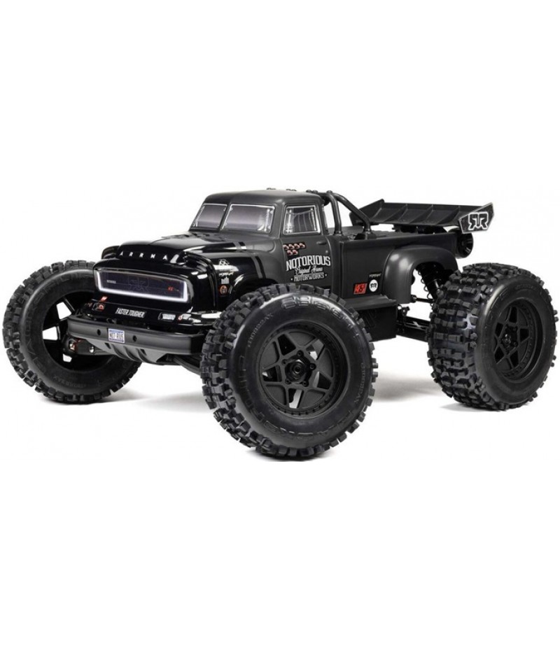 Arrma Notorious 6S BLX Brushless RTR 1/8 Monster Stunt Truck (Black) (V6) w/SLT3 2.4GHz Radio